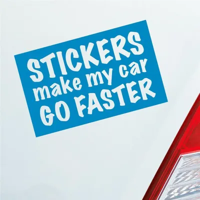 Produktbild von Auto Aufkleber s Make My car go Faster schneller 16x10 cm Hellblau Sticker Heckscheibenaufkleber