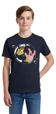 Produktbild von Spreadshirt Spongebob Schwammkopf Mit Patrick In Einer Blase Teenager Premium T-Shirt, 158/164 (12 Jahre), Navy