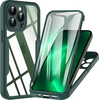 Zdjęcie produktu dla Etui iPhone 13 Pro 6.1” zielone + folia 360° ochrony Hensyple