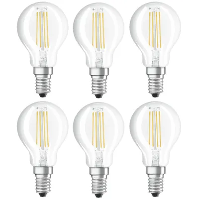 Produktbild von 6 x Osram LED Filament Leuchtmittel Tropfen 4W = 40W E14 klar 470lm 840 Neutralweiß 4000K