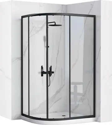 Immagine prodotto di Cabine Doccia Rea Look Black 80X100 + Piatto Doccia Right