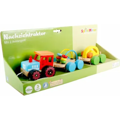 Immagine prodotto di Trattore a traino SpielMaus con 2 rimorchi