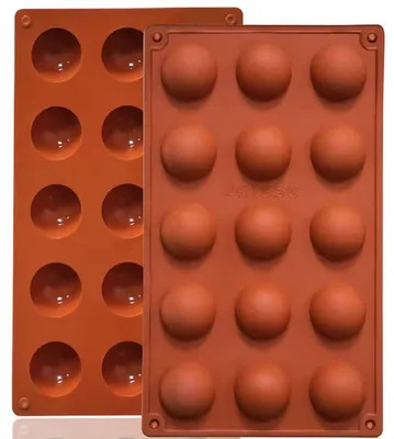 Obrázok produktu pre Silikónová forma na pečenie – polguľovitý tvar – priemer 4 cm – silikón – 15 foriem – 29/17 cm – CHPN