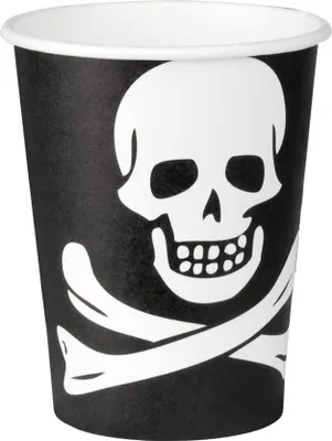 Produktbild von 8 Papp-Becher Pirat Totenkopf