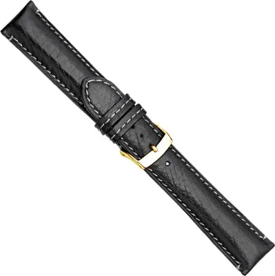 Produktbild von Uhrenarmband Leder Schwarz Herzog Madrid Premium 20881G, Stegbreite:22mm