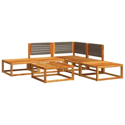 Produktbild von 6-tlg. Gartensofa-Set mit Kissen Holz Akazie & Seil