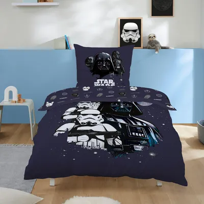 Produktbild von Star Wars Bettwäsche "Darth Vader" 135x200cm 80x80cm 100% Baumwolle Renforcé mit Reißverschluss
