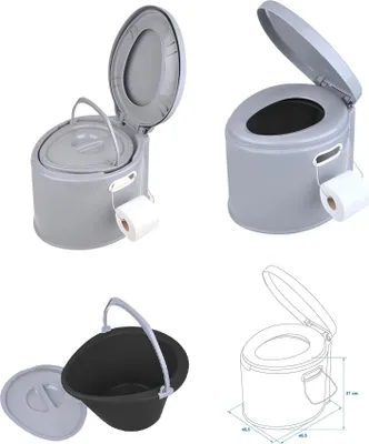 Produktbild von Campingtoilette 7L Camping mobil mobile Toilette H 37cm Campingklo Wohnwagen Klo