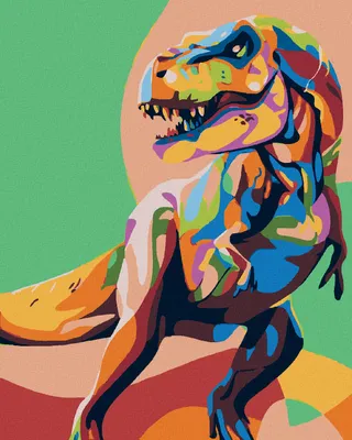 Obrázek produktu pro Zuty - Diamantové malování - BAREVNÝ DINOSAURUS, 40x50 cm, bez rámu a bez vypnutí plátna