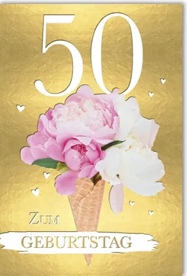 Produktbild von 50. Zahlengeburtstag - Glückwunschkarte im Format 11,5 x 17,5 cm