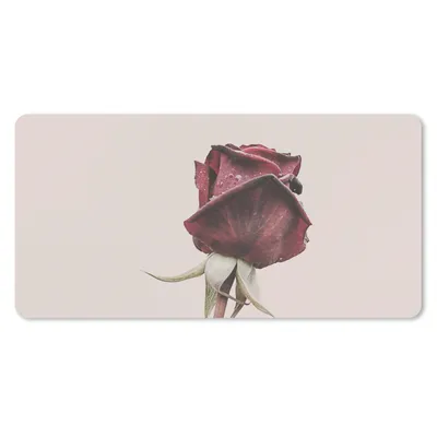 Produktbild von MuchoWow® Schreibtischunterlage Blumen - Rot - Rosen - Grün 80x40 cm - XXL Mauspad - Gaming Mauspad