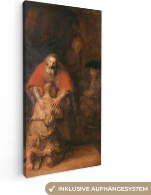Obrázek produktu pro OneMillionCanvasses® - Plátno - Návrat marnotratného syna - Rembrandt van Rijn, nástěnná malba, nástěnné dekorace obrazy obývací pokoj, 20x40cm