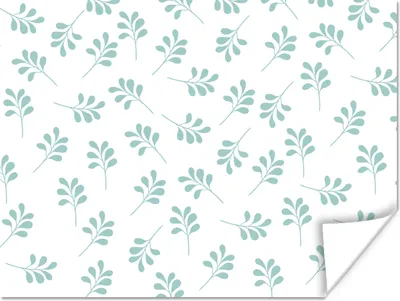 Produktbild von MuchoWow® Poster Blätter - Muster - Blau 160x120 cm - Foto Plakat
