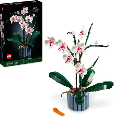 Produktbild von LEGO Orchidee Modellbausatz, Künstlich, weiß & rosa, 10311, Botanik-Kollektion, für Erwachsene, Deko & Geschenk, 39x30x24cm (HxBxT), 608 Teile, anpass