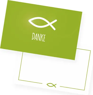Produktbild von itenga 24x Dankeskarten grün Kommunion Taufe Konfirmation Visitenkartengröße