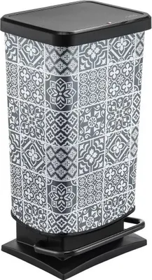 Produktbild von Rotho Paso Treteimer Tiles 40l grau schwarz