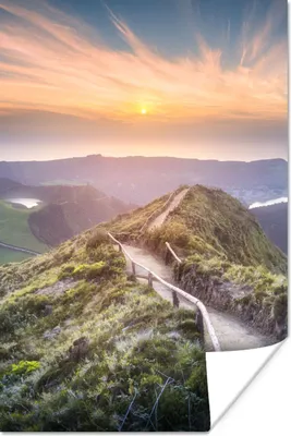 Produktbild von MuchoWow® Poster Berge - Sonne - Natur 120x180 cm - Kunstposter