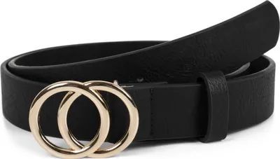 Produktbild von styleBREAKER Damen Gürtel mit glänzender Ringschnalle | verstellbarer Hüft- & Taillengürtel in Unifarbe | modischer Synthetik Gürtel 3 cm breit