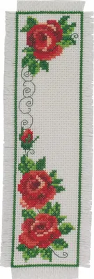 Produktbild von Permin Kreuzstich Stickpackung "Lesezeichen Rosen", Zählmuster, 7x22cm, 05-3193