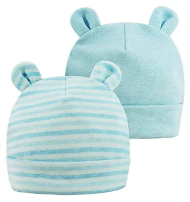Produktbild von Baby-Mütze mit Ohrenklappen, ideal für Herbst und Winter, für Babys von 0-6 Monaten, 2er-Set