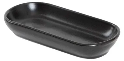 Produktbild von HOMLA FAMELIO ovaler schwarzer Teller 16 cm