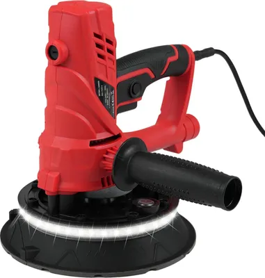 Produktbild von Trockenbauschleifer - Handgeführter Wandschleifer - 850 W - Variable Drehzahl 1500–2600 U/min - 12 Schleifscheiben - Rot