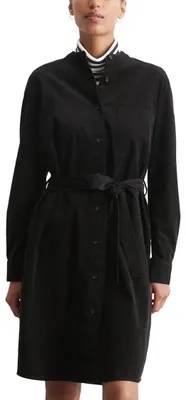 Immagine prodotto di Abito chemisier da donna in denim Marc O'Polo, realizzato in Cotonelogico, lunghezza al ginocchio, colore nero (blu)