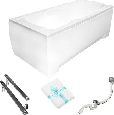Produktbild von Aqua For You | Besco Badewanne 160x70cm - Weiß - Antibakterielle Beschichtung - Siphon Im Set - Kratzfest - mit Verkleidung