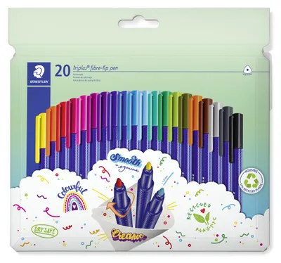 Produktbild von STAEDTLER triplus color 323 dreikantiger Fasermaler Etui mit 20 Farben