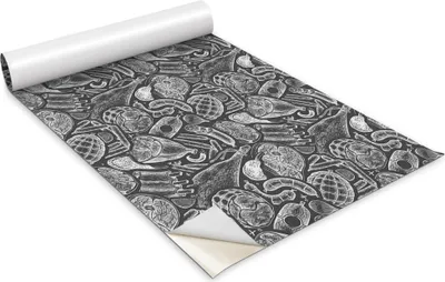 Immagine prodotto di Pellicola autoadesiva per mobili - Pellicola decorativa - Mobili da tavolo - Tagliabile su misura - Taglio in bianco e nero - 100 x 50 cm