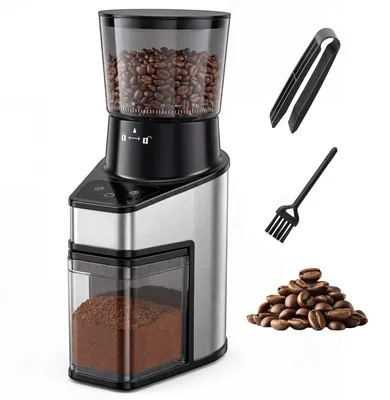 Produktbild von KOMFOTTEU Elektrische Kaffeemühle mit Kegelmahlwerk, Espressomühle