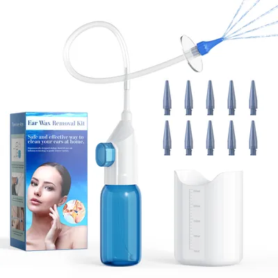 Produktbild von Ohrenreiniger, Ohrenschmalzentferner, Ohrenspülung für Erwachsene, Ohrenreinigung, Ohrenspülsystem, Ohrenreinigungsset mit 10 auswechselbaren Spitzen