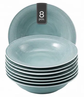 Produktbild von Suppenteller - Hellblau - Porzellan - Ø 23 cm - 8er Set