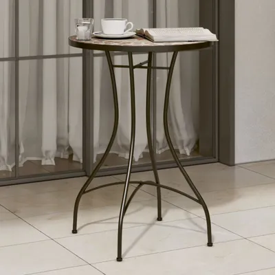 Produktbild von Möbel Mosaik-Bistrotisch Terrakottarot und Weiß Ø50x70 cm Keramik - Gartentische 4003402