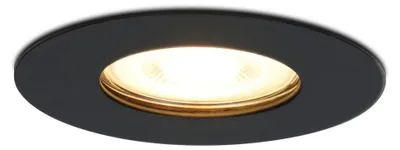 Image de HOFTRONIC - Spot LED encastrable 4W 345lm 2700K GU10 Rond IP65 Noir