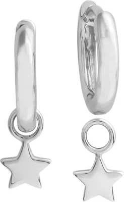 Produktbild von V Klappcreolen 925/- Sterling Silber 1,1cm weiß 274210054