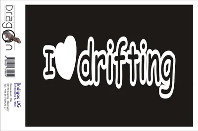 Produktbild von Aufkleber / Autoaufkleber - JDM / Die cut / Auto / OEM - I love drifting - 210x100mm schwarz - Heckscheibe / Heckscheibenaufkleber