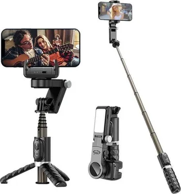 Zdjęcie produktu dla Kompaktowy stabilizator do smartfonów, obrót o 360°, czarny