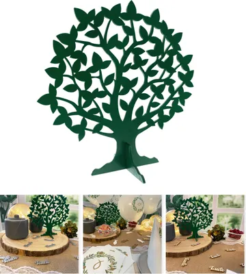 Produktbild von Oblique Unique Lebensbaum Holz Baum des Lebens als Tischdeko für Taufe Kommunion Konfirmation Deko Junge Mädchen - grün