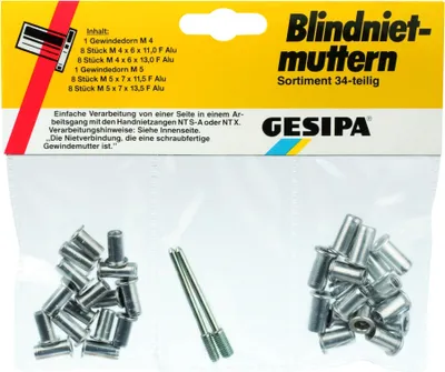 Obrázek produktu pro Slepý nýtovací sortiment 18 ks GESIPA 1433675