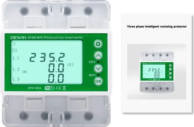 Produktbild von Tuya WiFi-Leistungsschutzschalter, 3 Phasen 4P 100A, Intelligenter Energiezähler, Intelligent Reclosing Protector