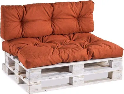 Image de Coussin de palette, Coussin de canapé de jardin PPI (Coussin d'angle 60x40, piqué orange)