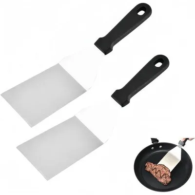 Produktbild von Unyqoos® Grillspatel-Set aus Edelstahl – robuste Grillwender mit rutschfestem Griff, spülmaschinenfest, ideal zum Wenden & Servieren