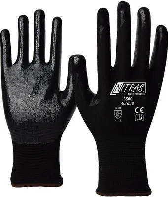 Produktbild von Arbeitshandschuhe | Nitras Nylonhandschuhe | schwarz  | Gr. 7