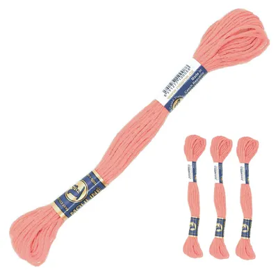 Produktbild von 3 Docken Stickgarn je ca. 8m / Sticktwist 100% Baumwolle Stickerei verschiedene Farbwahl, Farbe :3722 Safranrosa