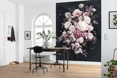 Produktbild von Komar Vlies Fototapete "Bouquet Noir" - Größe: 200 x 250 cm (Breite x Höhe), 4 Bahnen