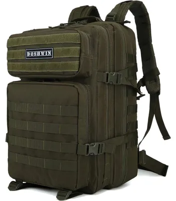 Immagine prodotto di Zaino tattico militare da 40 litri, colore verde oliva, con sistema MOLLE e rivestimento impermeabile