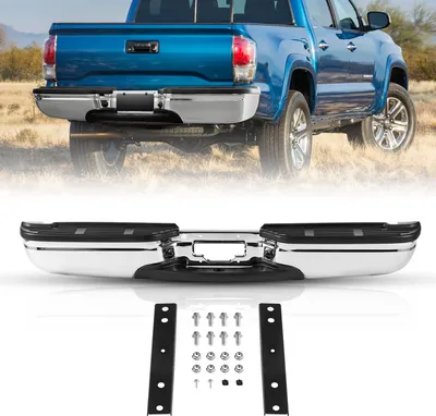 Obrázok produktu pre Zadný nárazník VEVOR, kompatibilný s modelmi 1999-2007-Ford F250/Ford F350 Super Duty, zadný nárazník z chrómovej ocele, montážny náhradný zadný nárazník s osvetlením evidenčného čísla a podbehom, pre FO1101141