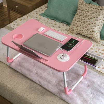 Image de Table de lit pliable, table de petit-déjeuner à déplier, pour le lit