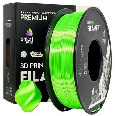 Produktbild von Filament Silk PLA grün 1,75 mm 1 kg Smart Print für 3D-Drucker